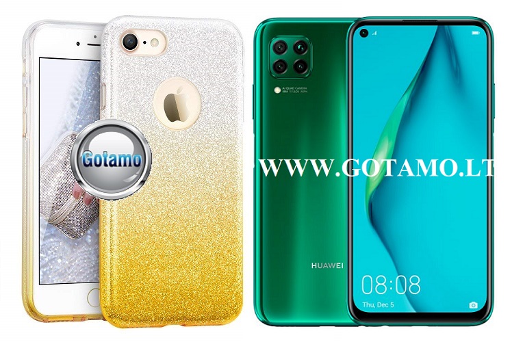 ILLuminaTe silikoninis dėklas nugarėlė Huawei P40 Lite telefonams aukso spalvos