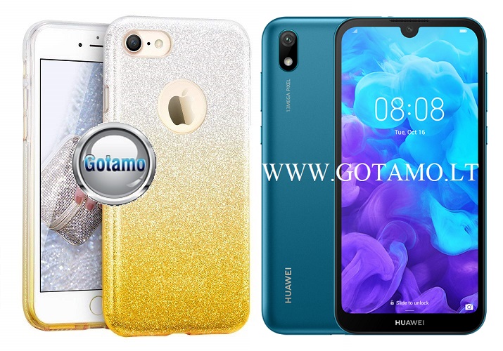 ILLuminaTe silikoninis dėklas nugarėlė Huawei Y5 (2019) Huawei Honor 8S telefonams aukso spalvos