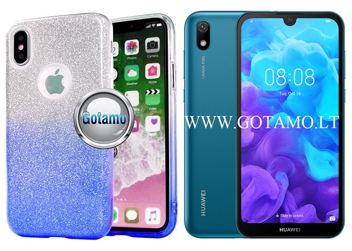 ILLuminaTe silikoninis dėklas nugarėlė Huawei Y5 (2019) Huawei Honor 8S telefonams žydros spalvos