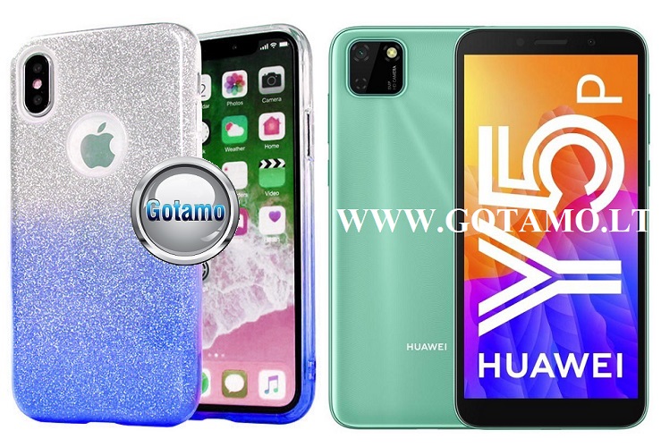 ILLuminaTe silikoninis dėklas nugarėlė Huawei Y5p telefonams žydros spalvos