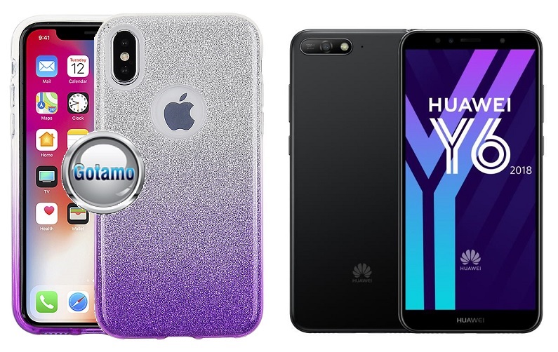 ILLuminaTe silikoninis dėklas nugarėlė Huawei Y6 (2018) Huawei Honor 7A telefonams violetinės spalvos