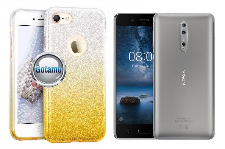 iLLuminaTe silikoninis dėklas nugarėlė Nokia 8 auksinė