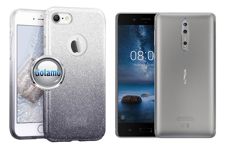 iLLuminaTe silikoninis dėklas nugarėlė Nokia 8 sidabrinė