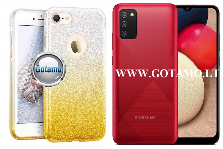 ILLuminaTe dėklas Samsung Galaxy A03s aukso spalvos