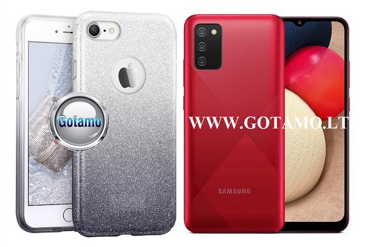 ILLuminaTe dėklas Samsung Galaxy A03s sidabro spalvos