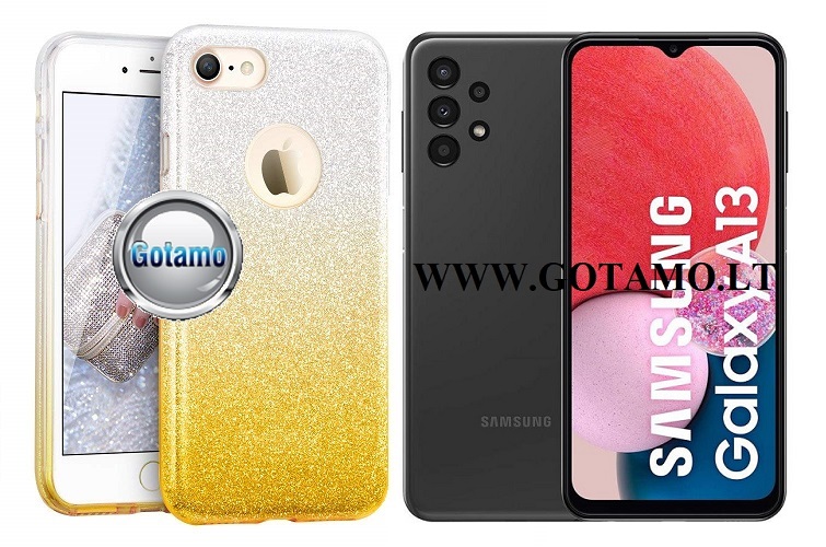 ILLuminaTe dėklas Samsung Galaxy A13 aukso spalvos