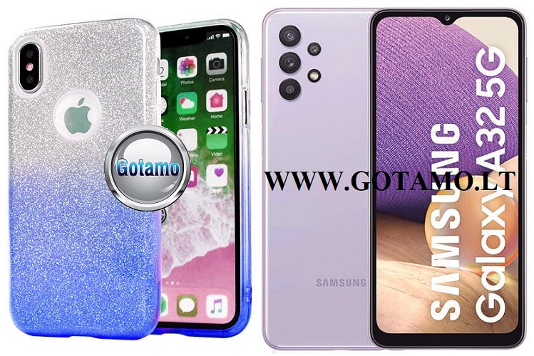 ILLuminaTe dėklas Samsung Galaxy A32 5G žydros spalvos