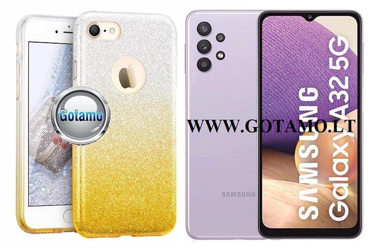 ILLuminaTe dėklas Samsung Galaxy A32 aukso spalvos