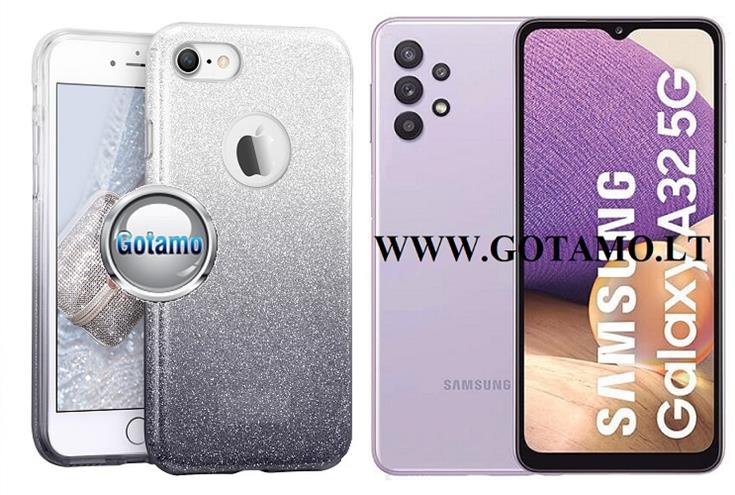 ILLuminaTe dėklas Samsung Galaxy A32 sidabro spalvos