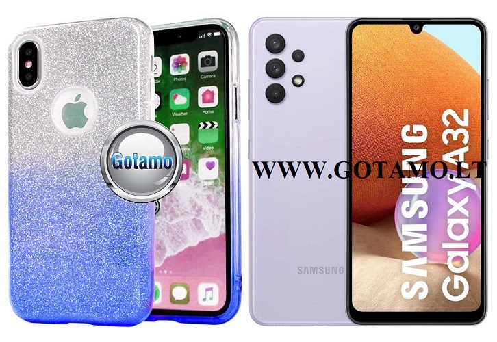 ILLuminaTe dėklas Samsung Galaxy A32 žydros spalvos
