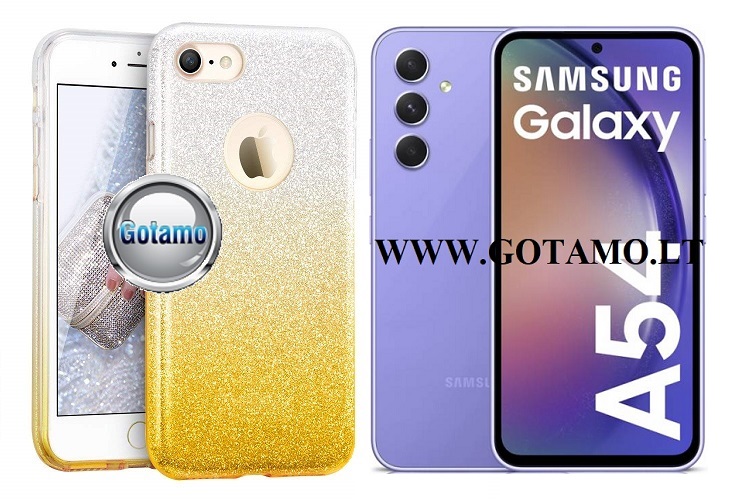 ILLuminaTe dėklas Samsung Galaxy A54 aukso spalvos