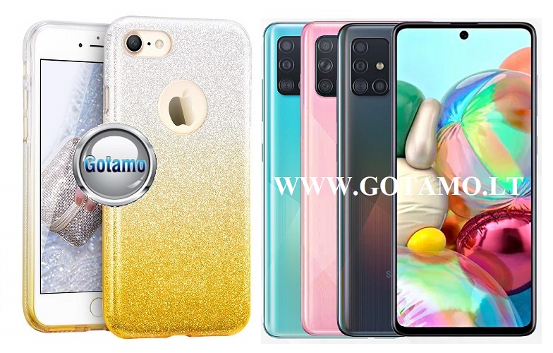 ILLuminaTe dėklas Samsung Galaxy A71 aukso spalvos