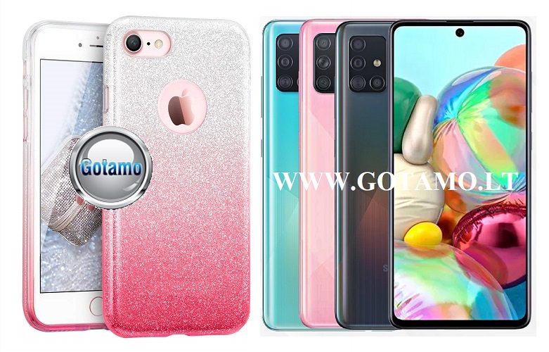 ILLuminaTe dėklas Samsung Galaxy A71 rožinės spalvos