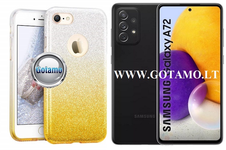 ILLuminaTe dėklas Samsung Galaxy A72 aukso spalvos