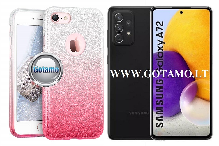 ILLuminaTe dėklas Samsung Galaxy A72 rožinės spalvos