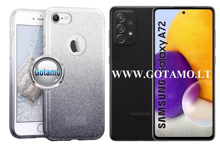 ILLuminaTe dėklas Samsung Galaxy A72 sidabro spalvos
