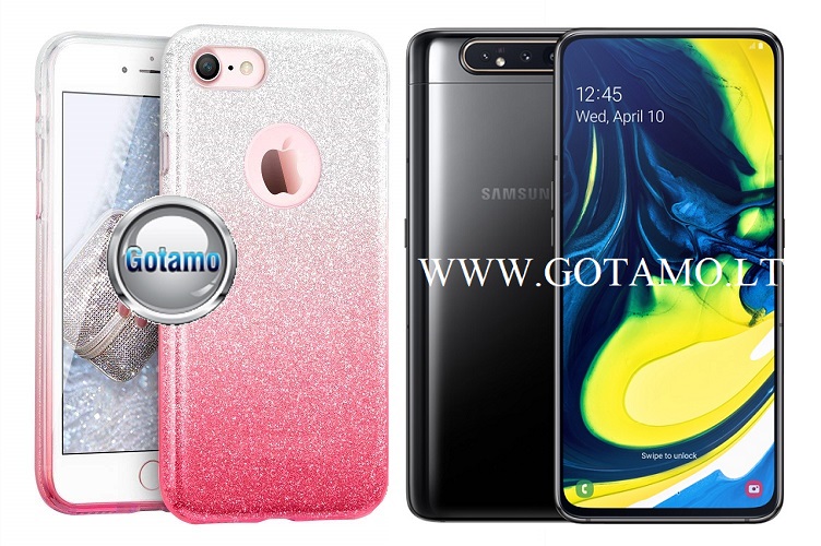 ILLuminaTe dėklas Samsung Galaxy A80 rožinės spalvos