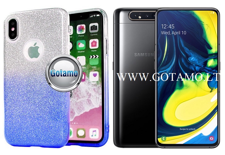 ILLuminaTe dėklas Samsung Galaxy A80 žydros spalvos