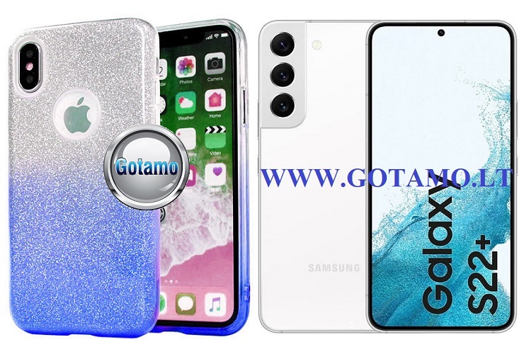 ILLuminaTe dėklas Samsung Galaxy S22+ 5G žydros spalvos
