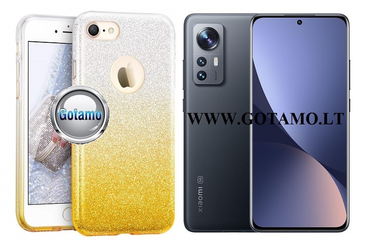 iLLuminaTe silikoninis dėklas nugarėlė Xiaomi 12, Xiaomi 12X, Xiaomi 12S telefonams aukso spalvos