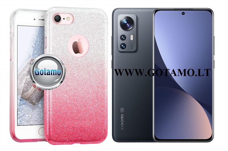 iLLuminaTe silikoninis dėklas nugarėlė Xiaomi 12, Xiaomi 12X, Xiaomi 12S telefonams rožinės spalvos
