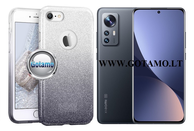 iLLuminaTe silikoninis dėklas nugarėlė Xiaomi 12, Xiaomi 12X, Xiaomi 12S telefonams sidabro spalvos