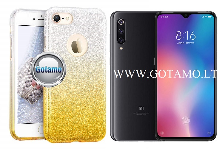 iLLuminaTe silikoninis dėklas nugarėlė Xiaomi Mi 9 telefonams aukso spalvos