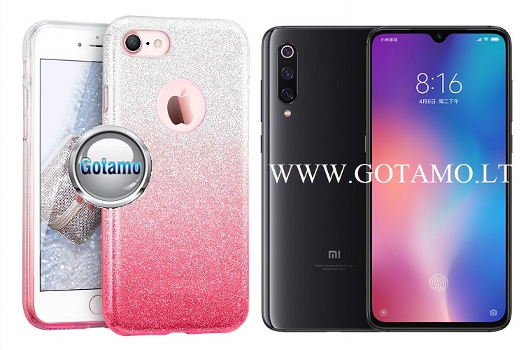 iLLuminaTe silikoninis dėklas nugarėlė Xiaomi Mi 9 telefonams rožinės spalvos