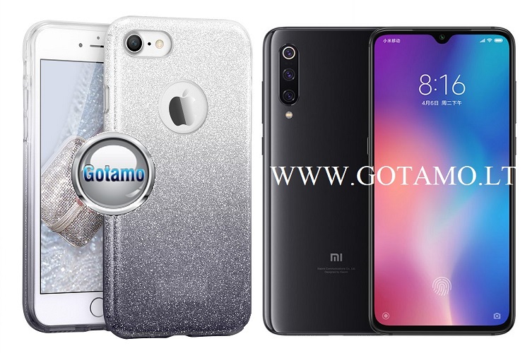 iLLuminaTe silikoninis dėklas nugarėlė Xiaomi Mi 9 telefonams sidabro spalvos