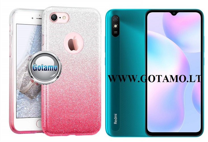 iLLuminaTe silikoninis dėklas nugarėlė Xiaomi Redmi 9A telefonams rožinės spalvos