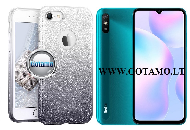 iLLuminaTe silikoninis dėklas nugarėlė Xiaomi Redmi 9A telefonams sidabro spalvos