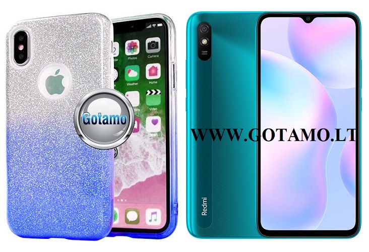 iLLuminaTe silikoninis dėklas nugarėlė Xiaomi Redmi 9A telefonams žydros spalvos