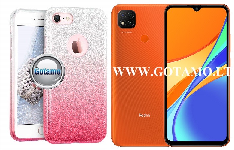 iLLuminaTe silikoninis dėklas nugarėlė Xiaomi Redmi 9C, Xiaomi Redmi 10A telefonams rožinės spalvos