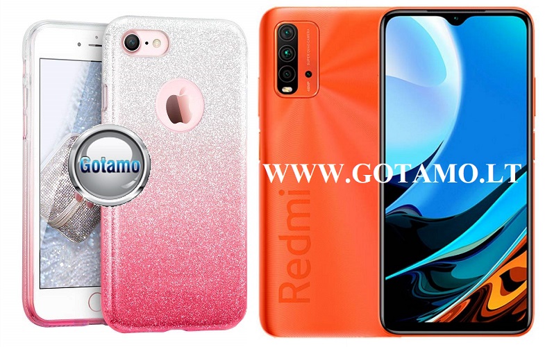 iLLuminaTe silikoninis dėklas nugarėlė Xiaomi Redmi 9T, Xiaomi Poco M3 telefonams rožinės spalvos