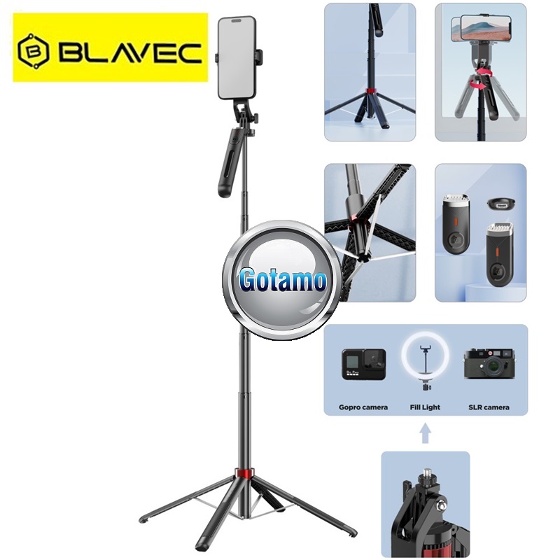 Keturkojis stovas asmenukių (selfie) lazda Blavec Fusion 180CM 7 Asmenukių lazda su stovu Blavec Fusion 180CM telefonui