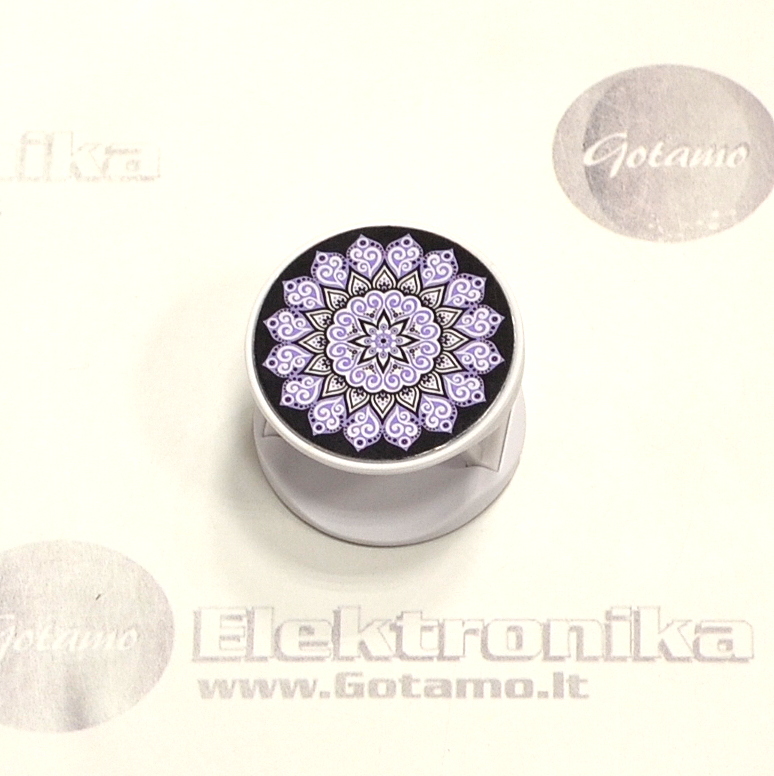 Klijuojamas laikiklis telefonui Pop Socket Mandala Purple 5 Pop Socket laikiklis Mandala Purple telefonui