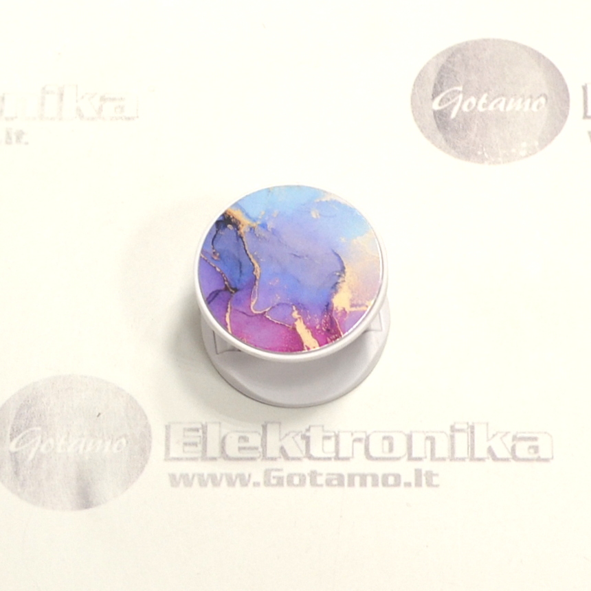Klijuojamas laikiklis telefonui Pop Socket Purple Marble 5 Pop Socket laikiklis Purple Marble telefonui