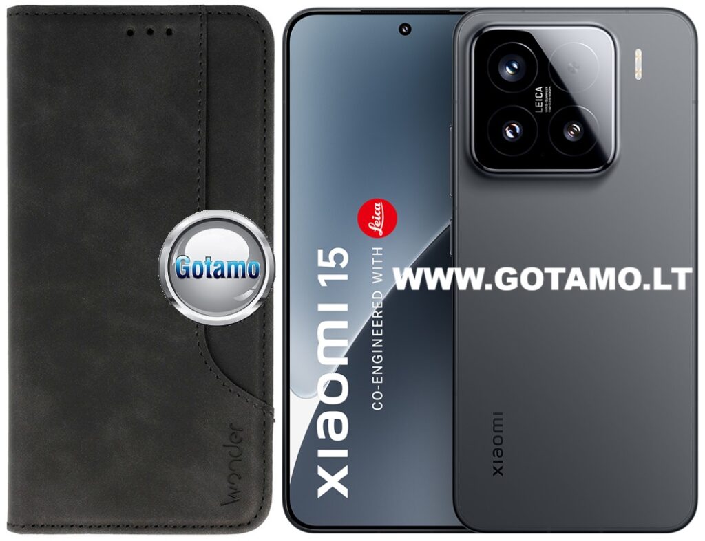 M-Wonder dėklas Xiaomi 15 telefonui juodos spalvos