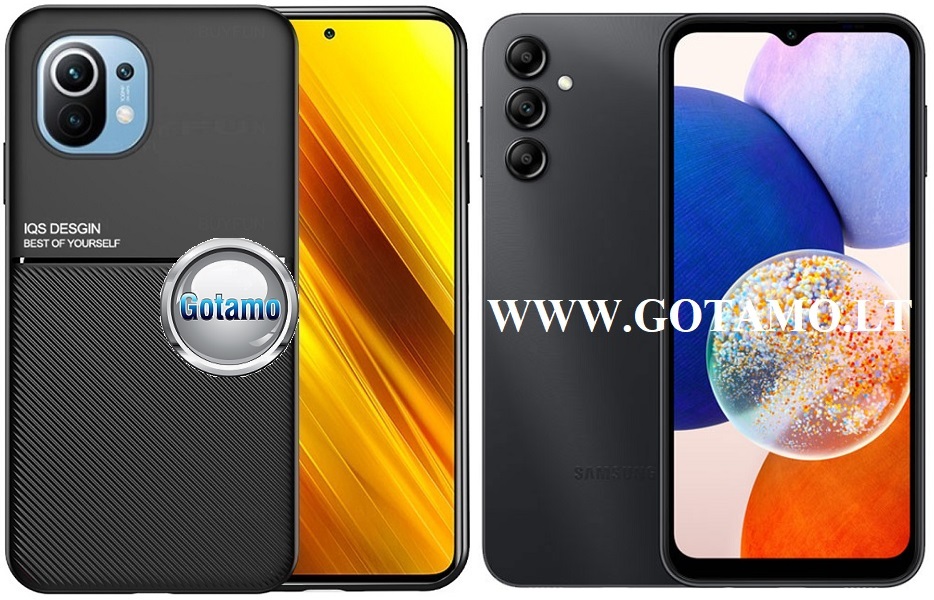 Magnetic Hold dėklas Samsung Galaxy A14 5G juodos spalvos