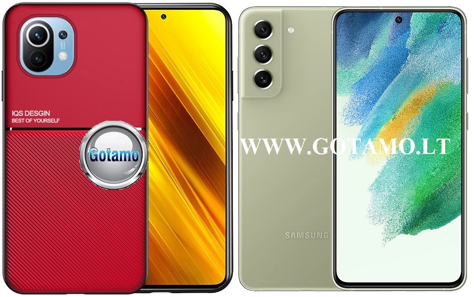 Magnetic Hold dėklas Samsung Galaxy S21 FE 5G raudonos spalvos