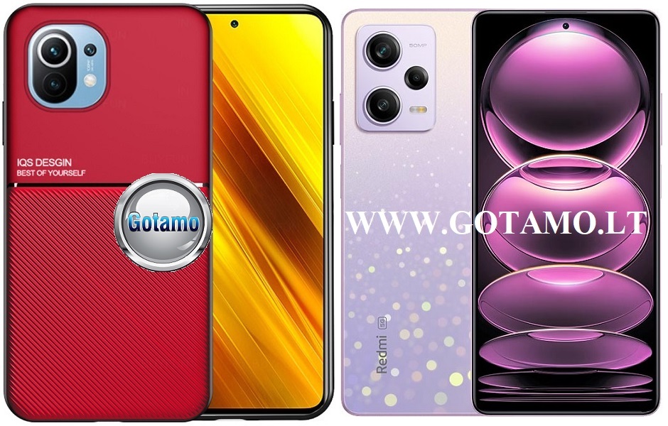 Magnetic Hold dėklas nugarėlė Xiaomi Redmi Note 12 Pro telefonui raudonos spalvos