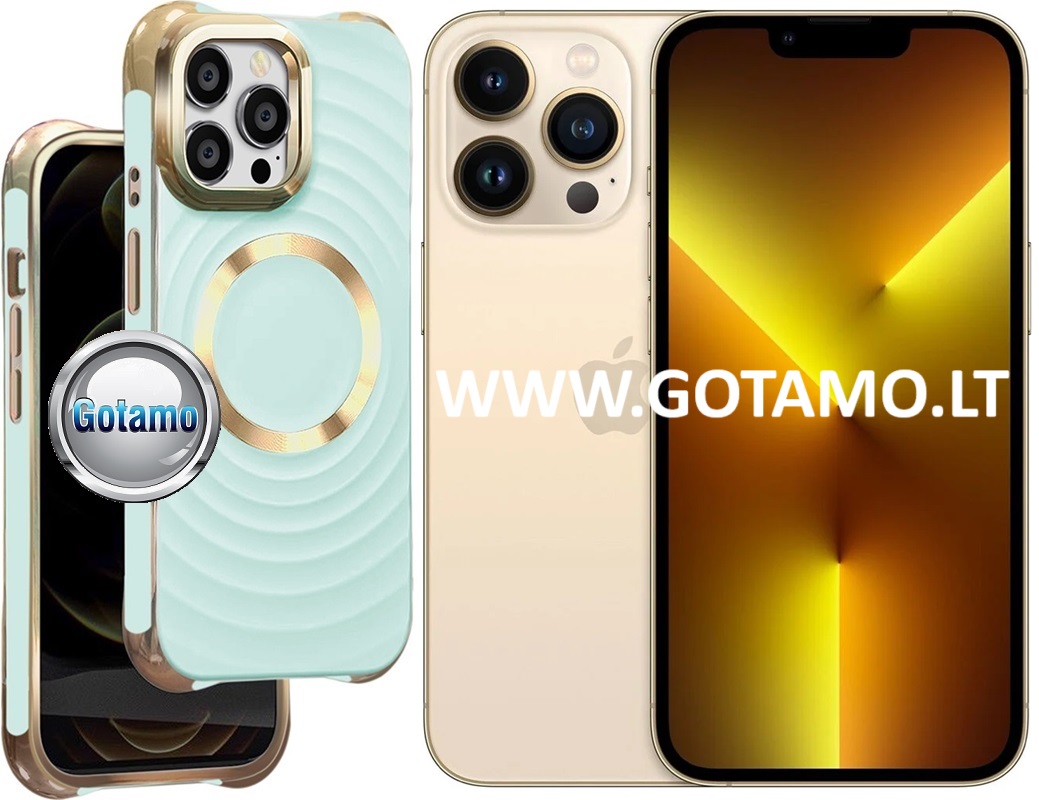 MagSafe Beauty dėklas nugarėlė Apple iPhone 13 Pro telefonui mėtinės spalvos 1 Magsafe beauty deklas Apple iPhone 13 pro metines