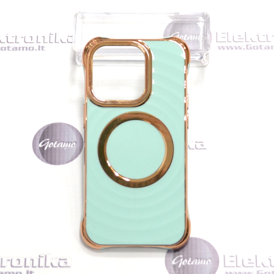 MagSafe Beauty dėklas nugarėlė Apple iPhone 14 Pro telefonui mėtinės spalvos 2 Magsafe beauty deklas Apple iPhone 14 pro metines 2