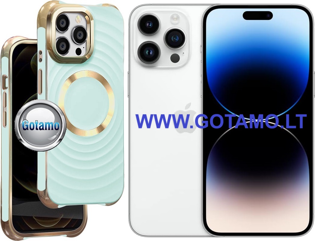 MagSafe Beauty dėklas nugarėlė Apple iPhone 14 Pro telefonui mėtinės spalvos 1 Magsafe beauty deklas Apple iPhone 14 pro metines