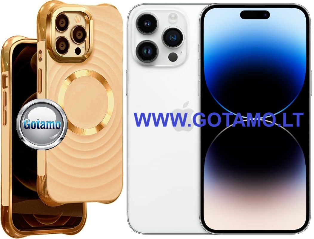 MagSafe Beauty dėklas nugarėlė Apple iPhone 14 Pro telefonui šviesiai oranžinės spalvos 1 Beauty deklas Apple iPhone 14 pro sviesiai oranzines
