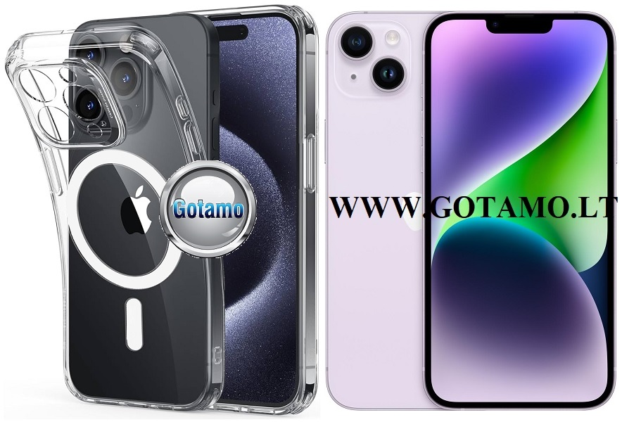 Magsafe jelly deklas kamerai Apple iPhone 14 plus skaidrus