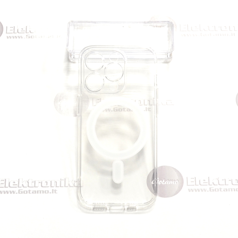 MagSafe Jelly dėklas nugarėlė su apsauga kamerai Apple iPhone 14 Pro telefonui skaidrus 2 Magsafe jelly deklas kamerai Apple iPhone 14 pro skaidrus 2