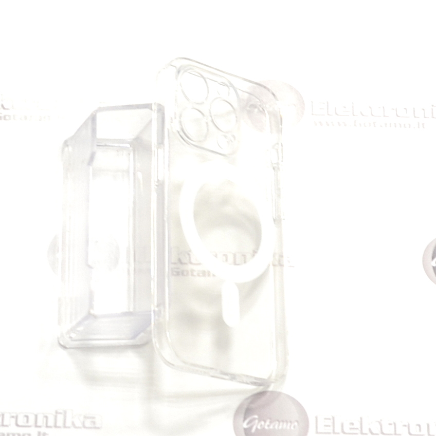 MagSafe Jelly dėklas nugarėlė su apsauga kamerai Apple iPhone 14 Pro telefonui skaidrus 3 Magsafe jelly deklas kamerai Apple iPhone 14 pro skaidrus 3