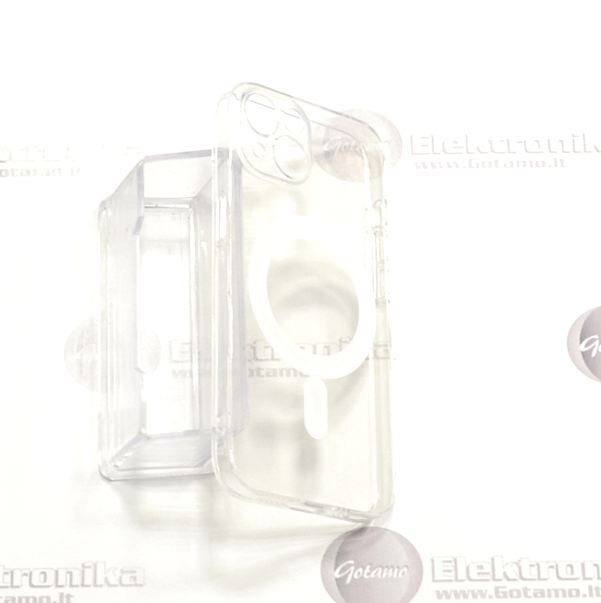 MagSafe Jelly dėklas nugarėlė su apsauga kamerai Apple iPhone 14 telefonui skaidrus 3 Magsafe jelly deklas kamerai Apple iPhone 14 skaidrus 3
