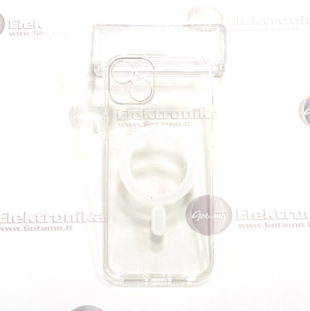 MagSafe Jelly dėklas nugarėlė su apsauga kamerai Apple iPhone 15 Plus telefonui skaidrus 2 Magsafe jelly deklas kamerai Apple iPhone 15 plus skaidrus 2